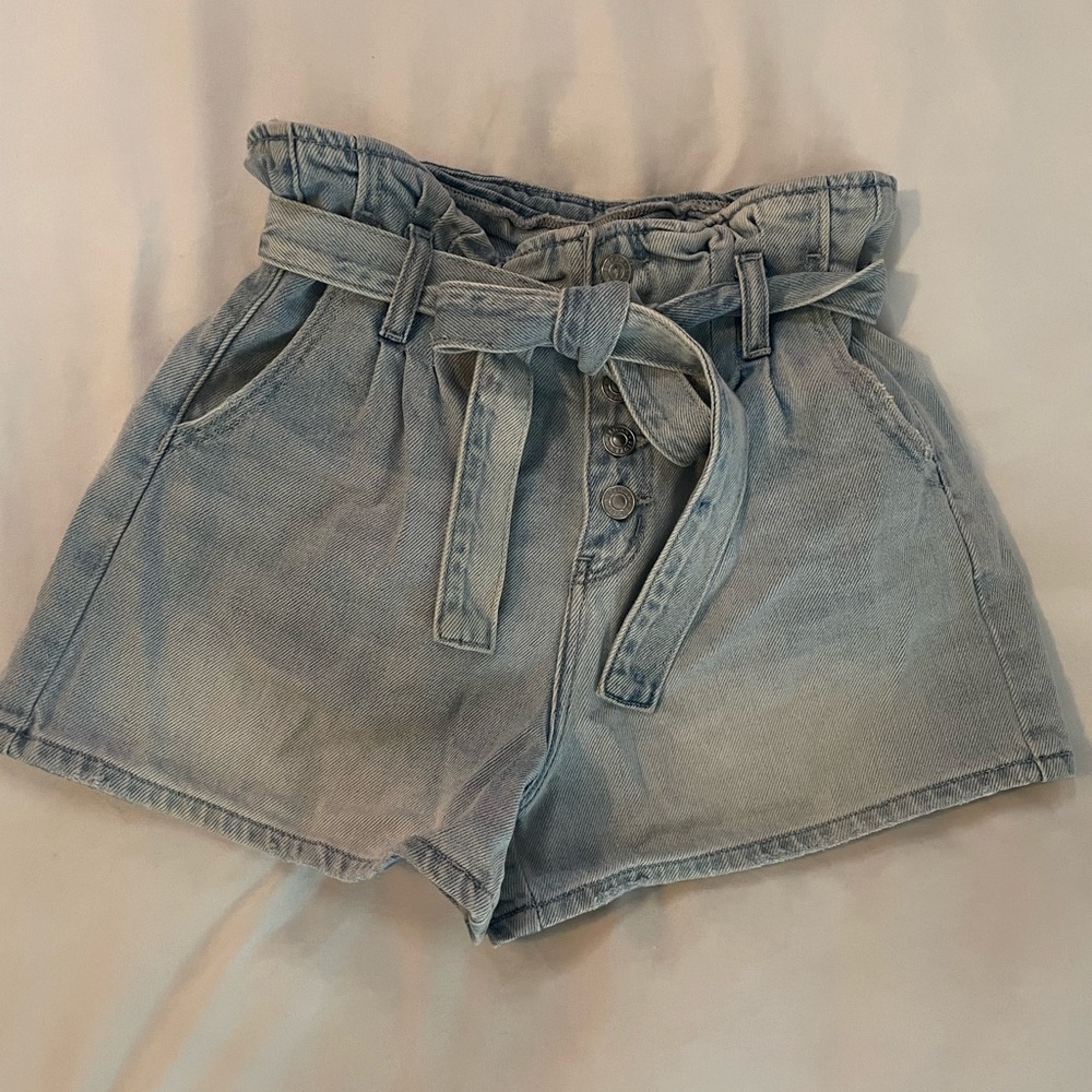 AE Paperbag Denim Shorts